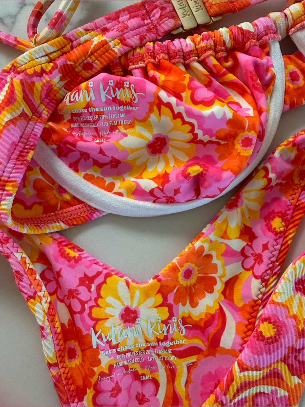 Kulani Kinis Ruched Underwire Top & Y Cheeky Bottom SET - Sugar Rush - Size S - Picture 5 of 7